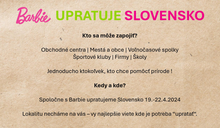 Aktuality / Barbie upratuje Slovensko - foto