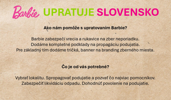 Aktuality / Barbie upratuje Slovensko - foto