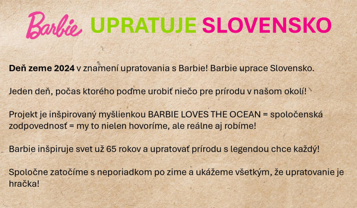 Aktuality / Barbie upratuje Slovensko - foto